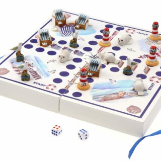 Spielbrett "Küstendesign" Würfelspiel Holz/Poly 25*25*3cm