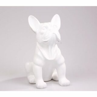 FRANZÖSISCHE BULLDOGGE H 37 CM - WEISS