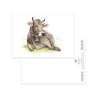 Postkarte Chilling Cow