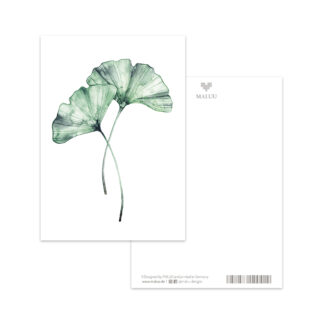 Postkarte Ginkgo Twin