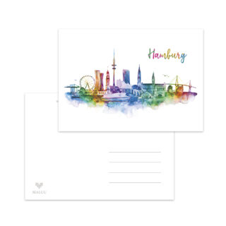 Postkarte Hamburg rainbow