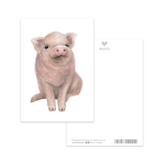 Postkarte Lucky Piglet
