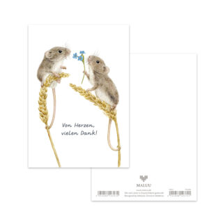 Postkarte Merci Mouse