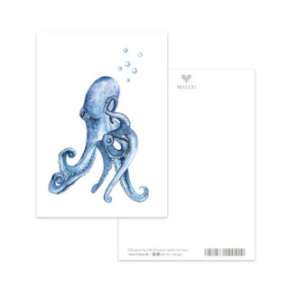 Postkarte Octopus Bubbles