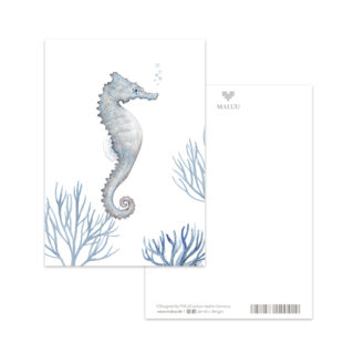 Postkarte Seahorse Coral