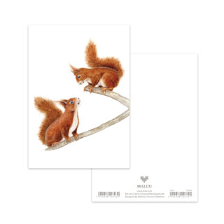 Postkarte Squirrel Romance