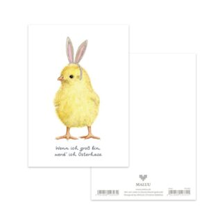 Postkarte Osterhasenküken