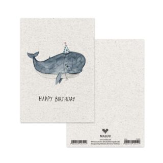 Postkarte Party Whale