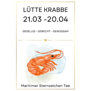 MARITIMER STERNZEICHEN TEE LÜTTE KRABBE 21.03 -20.04