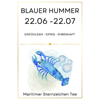MARITIMER STERNZEICHEN TEE BLAUER HUMMER 22.06 -22.07