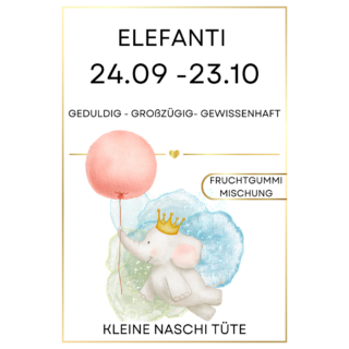 KLEINE NASCHI TÜTE FRUCHTGUMMI STERNZEICHEN ELEFANTI