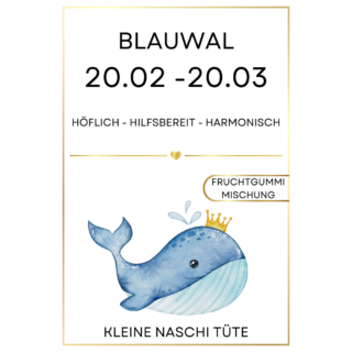 KLEINE NASCHI TÜTE FRUCHTGUMMI STERNZEICHEN BLAUWAL