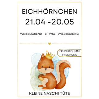 KLEINE NASCHI TÜTE FRUCHTGUMMI STERNZEICHEN EICHHÖRNCHEN