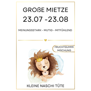 KLEINE NASCHI TÜTE FRUCHTGUMMI STERNZEICHEN GROßE MIETZE