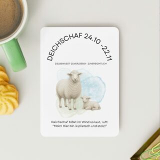 Sternzeichen Postkarte DEICHSCHAF „Skorpion“ (24.10 – 22.11)