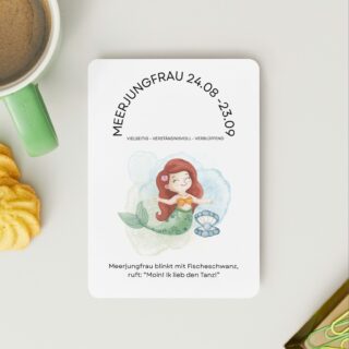 Sternzeichen Postkarte MEERJUNGFRAU „Jungfrau“ (24.08 – 23.09)