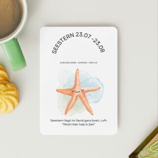 Sternzeichen Postkarte SEESTERN„Löwe“ (24.08 – 23.09)