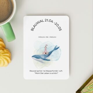 Sternzeichen Postkarte BLAUWAL „Stier“ (21.04 – 20.05)