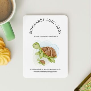 Sternzeichen Postkarte SCHILDKRÖTI „FISCHE“ (20.02 – 20.03)
