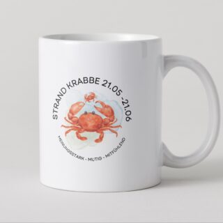 Sternzeichen-Becher STRAND KRABBE „Zwillinge" (21.05 – 21.06)