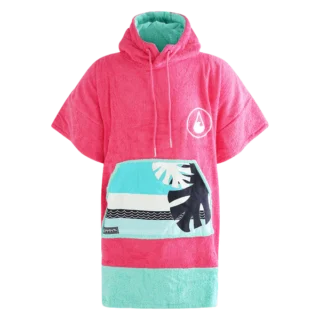 PONCHO PINK WAVE, BAUMWOLLE VELOURS