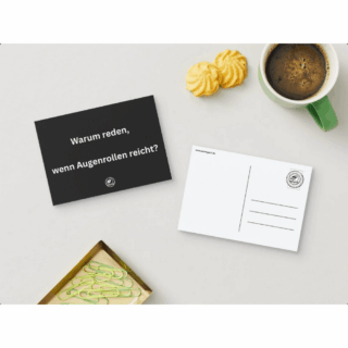 BLACK HUMOR POSTKARTE Warum reden