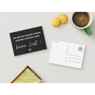 BLACK HUMOR POSTKARTE Da will man einmal in Ruhe