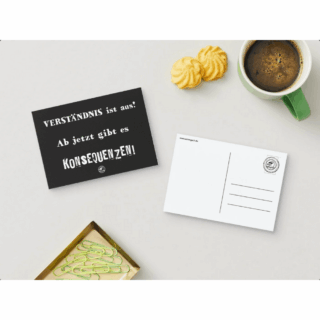 BLACK HUMOR POSTKARTE VERSTÄNDNIS ist aus!