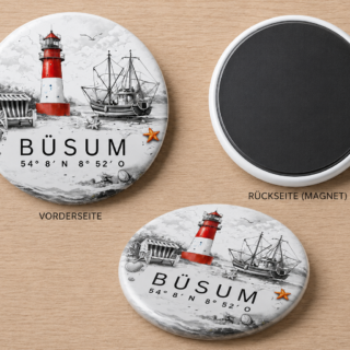Kühlschrankmagnet „Büsum Leuchtturm“