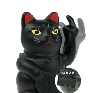 SOLAR CAT – die Winkekatze mit Mittelfinger