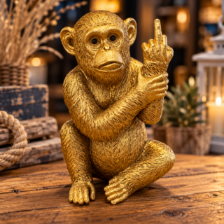AFFE MIT MITTELFINGER GR.L IN GOLD
