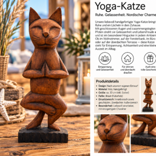 ZEN YOGA KATZE AUS HOLZ